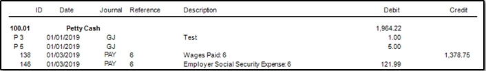 General Ledger report